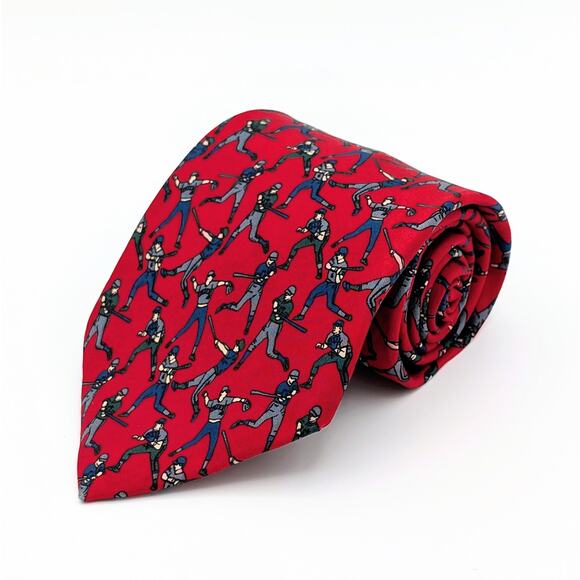 Vintage Bert Pulitzer Collector's Edition Baseball Novelty Tie Silk Made in USA - Picture 1 of 9